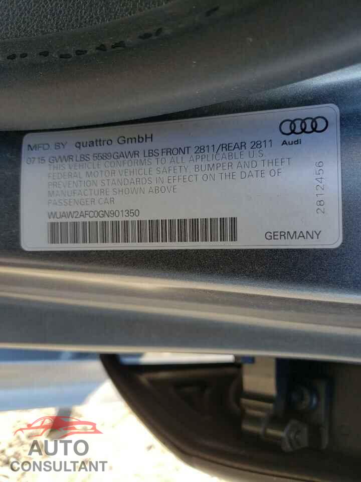 AUDI S7/RS7 2016 - WUAW2AFC0GN901350