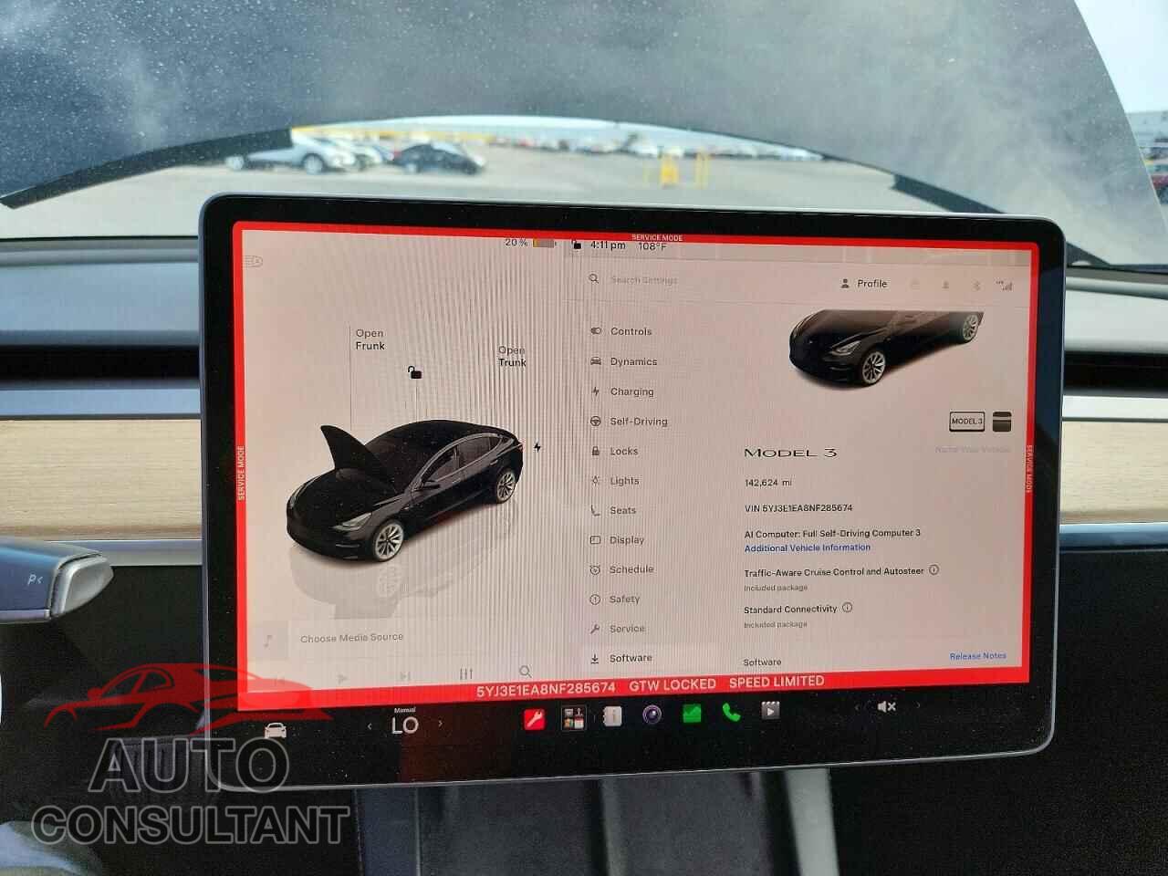 TESLA MODEL 3 2022 - 5YJ3E1EA8NF285674