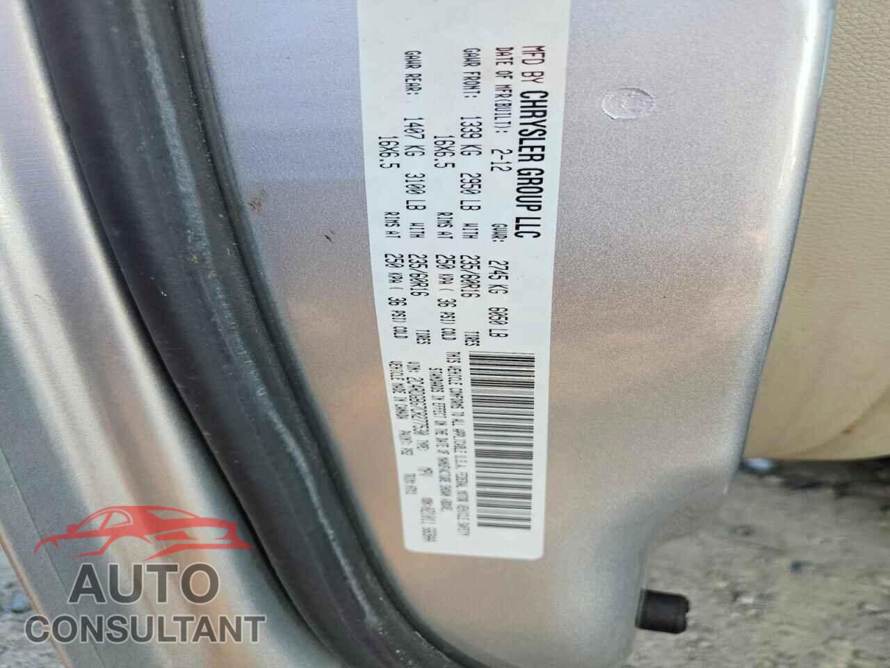 DODGE CARAVAN 2012 - 2C4RDGBG7CR277530