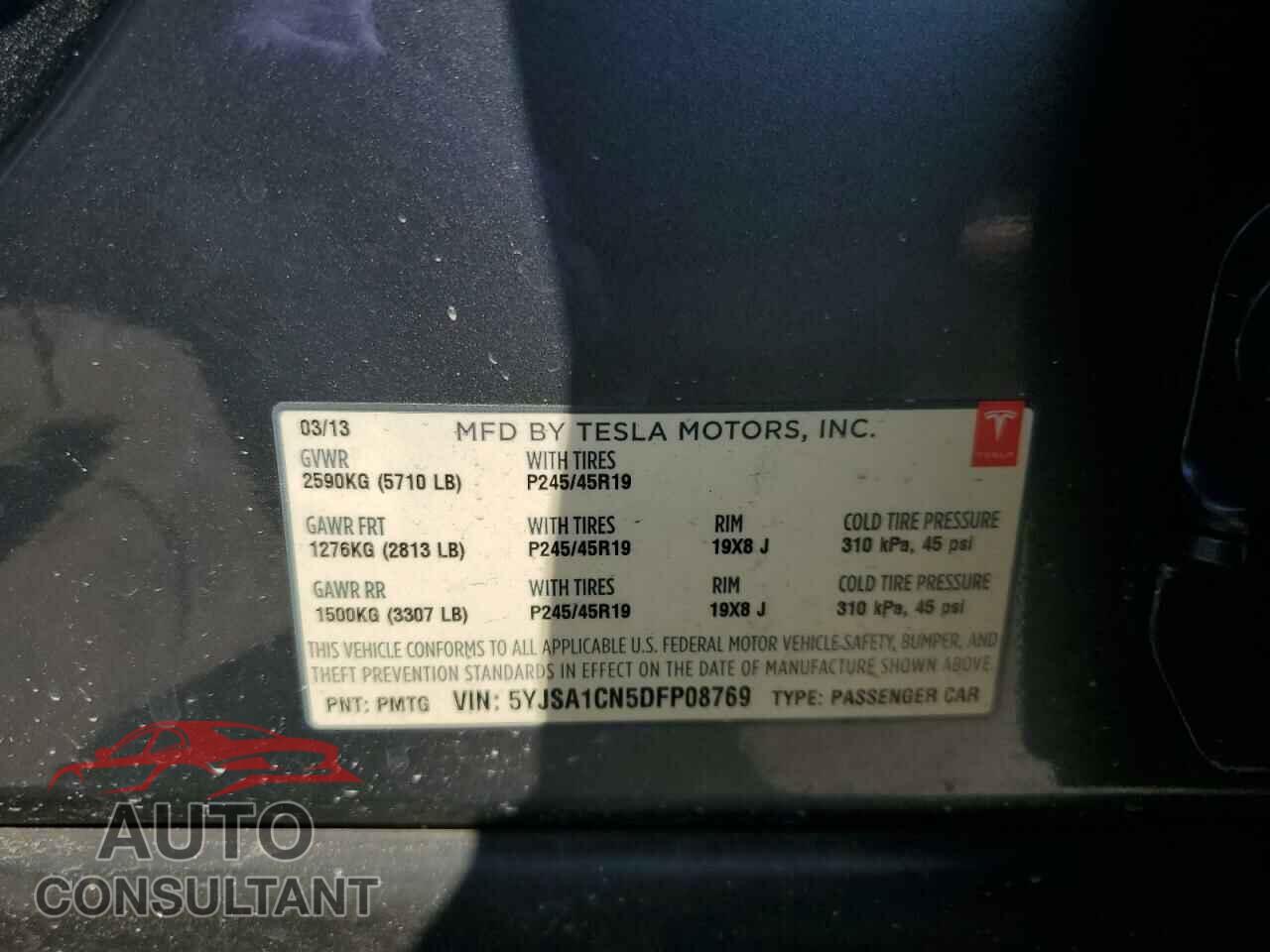 TESLA MODEL S 2013 - 5YJSA1CN5DFP08769