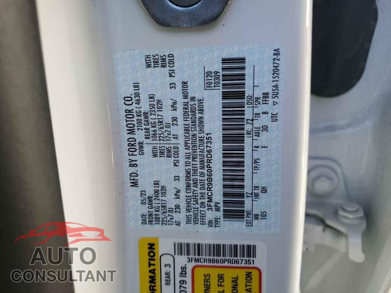 FORD BRONCO 2023 - 3FMCR9B60PRD67351