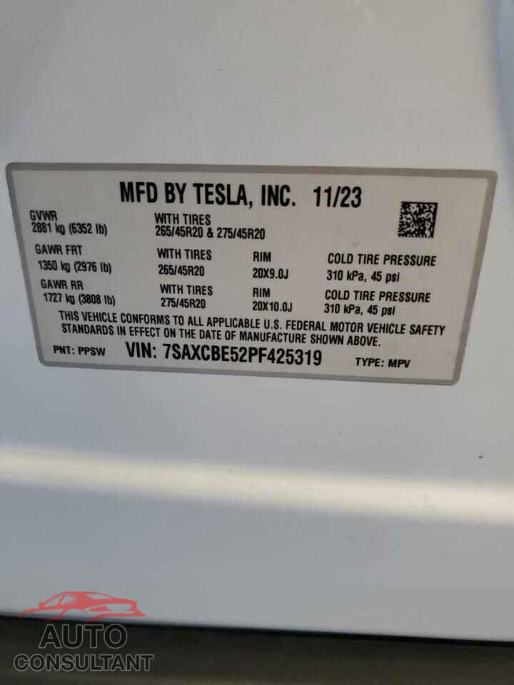 TESLA MODEL X 2023 - 7SAXCBE52PF425319