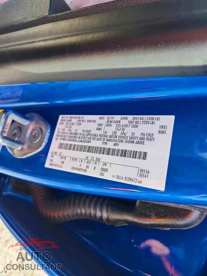 FORD ESCAPE 2020 - 1FMCU9G66LUA20391