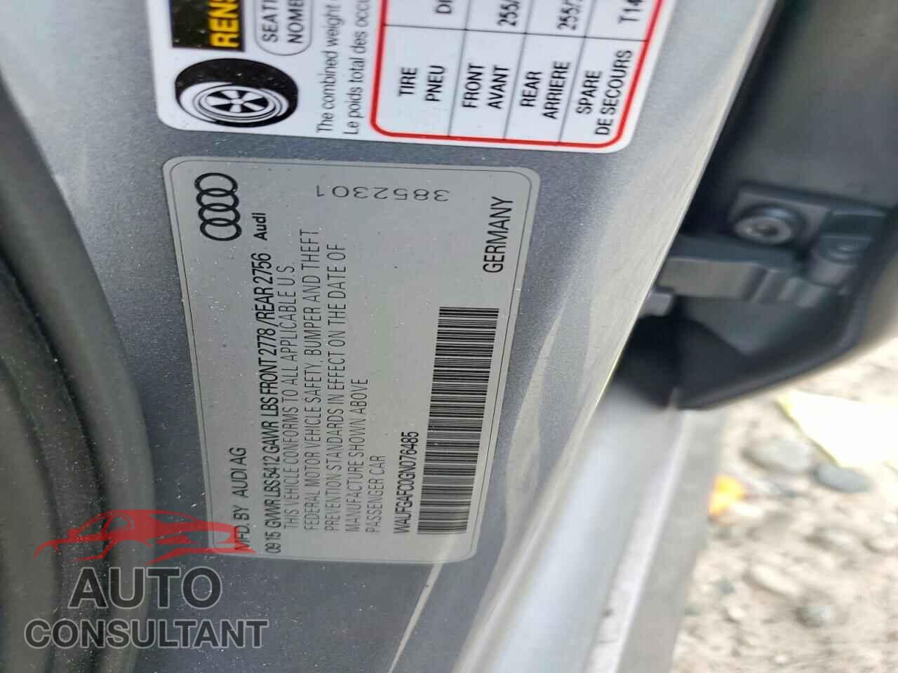 AUDI A6 2016 - WAUFGAFC0GN076485