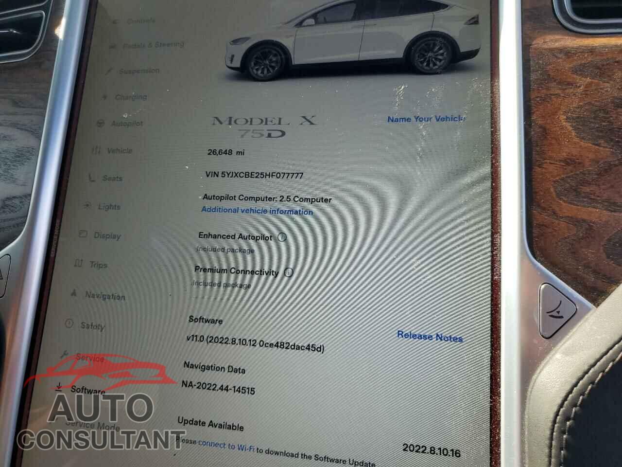 TESLA MODEL X 2017 - 5YJXCBE25HF077777