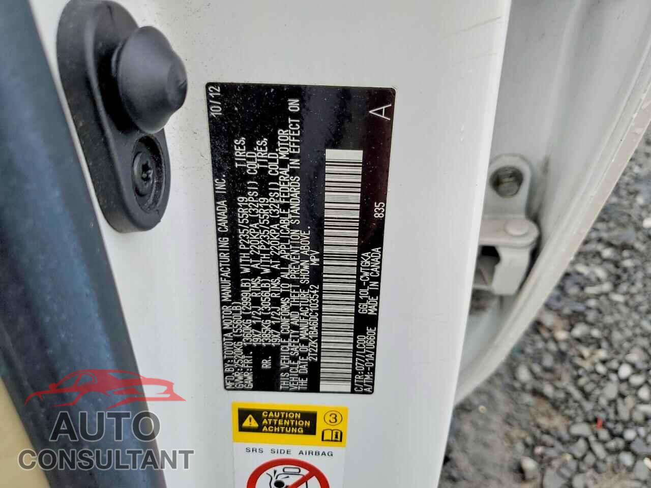 LEXUS RX350 2013 - 2T2ZK1BA6DC103542