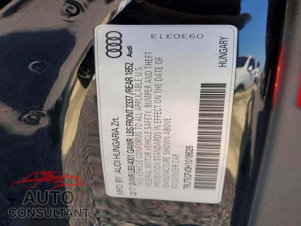 AUDI TT 2017 - TRUT5CFV0H1018626