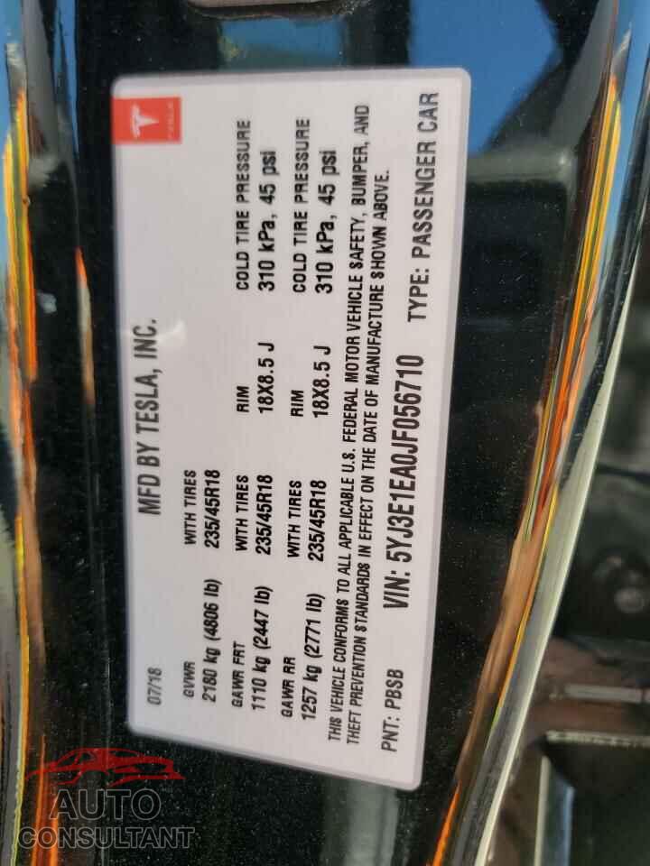 TESLA MODEL 3 2018 - 5YJ3E1EA0JF056710