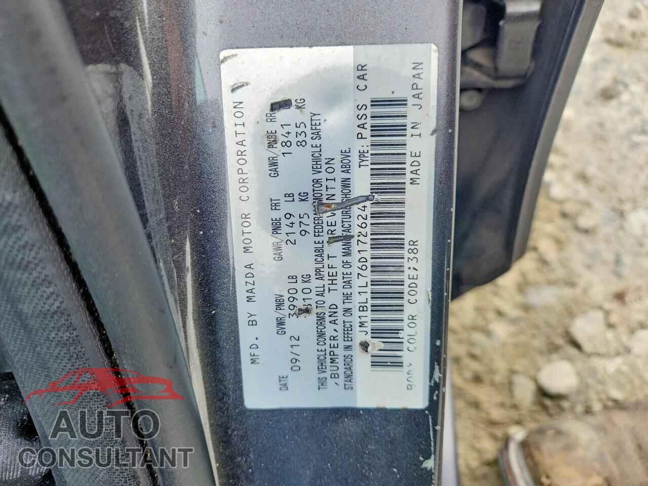 MAZDA 3 2013 - JM1BL1L76D1726248