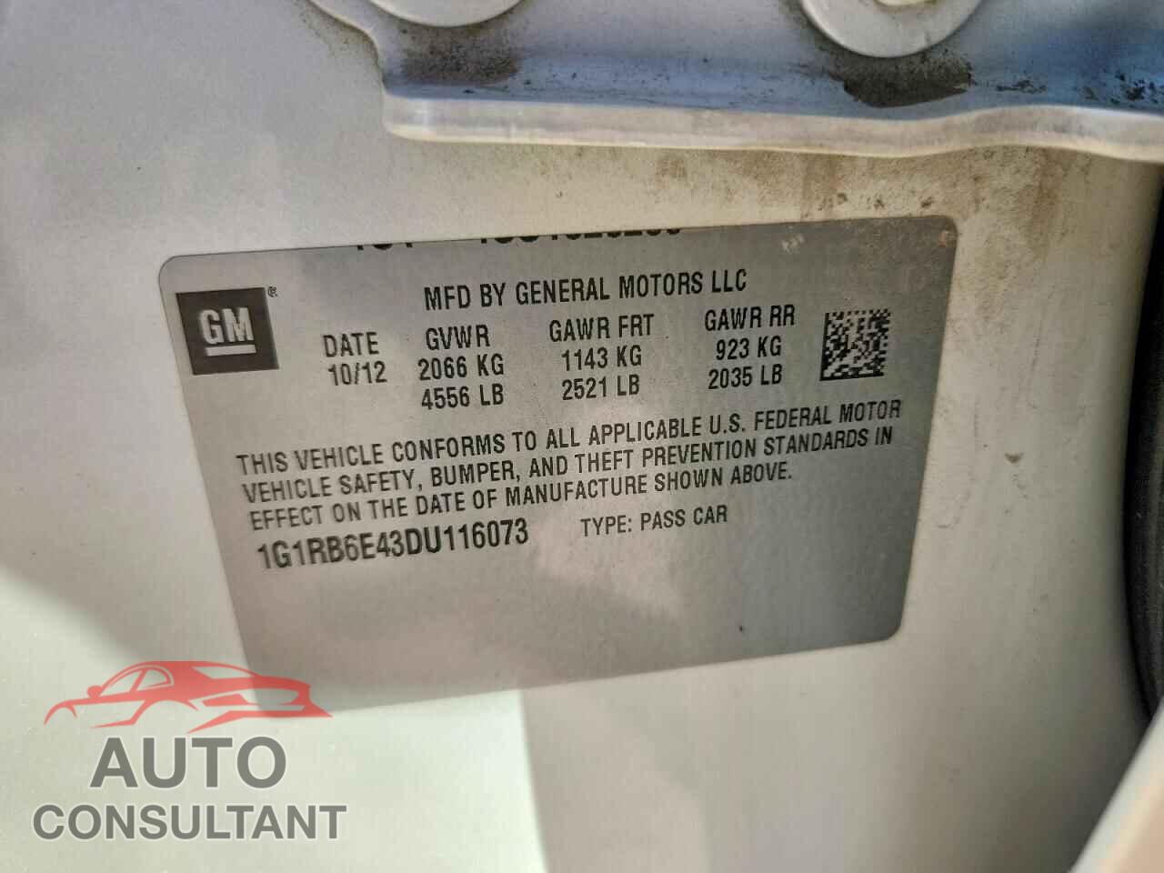 CHEVROLET VOLT 2013 - 1G1RB6E43DU116073