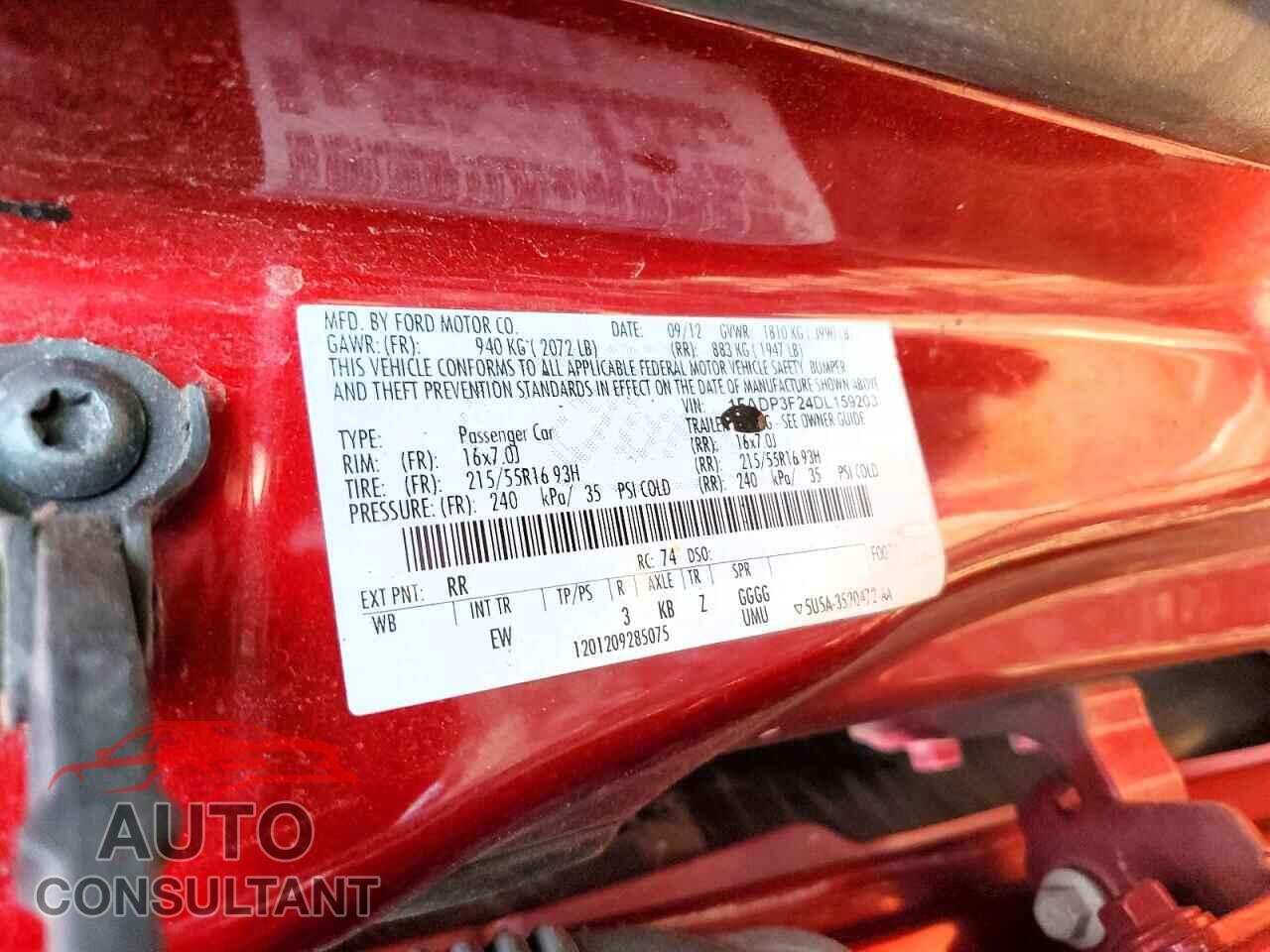 FORD FOCUS 2013 - 1FADP3F24DL159203