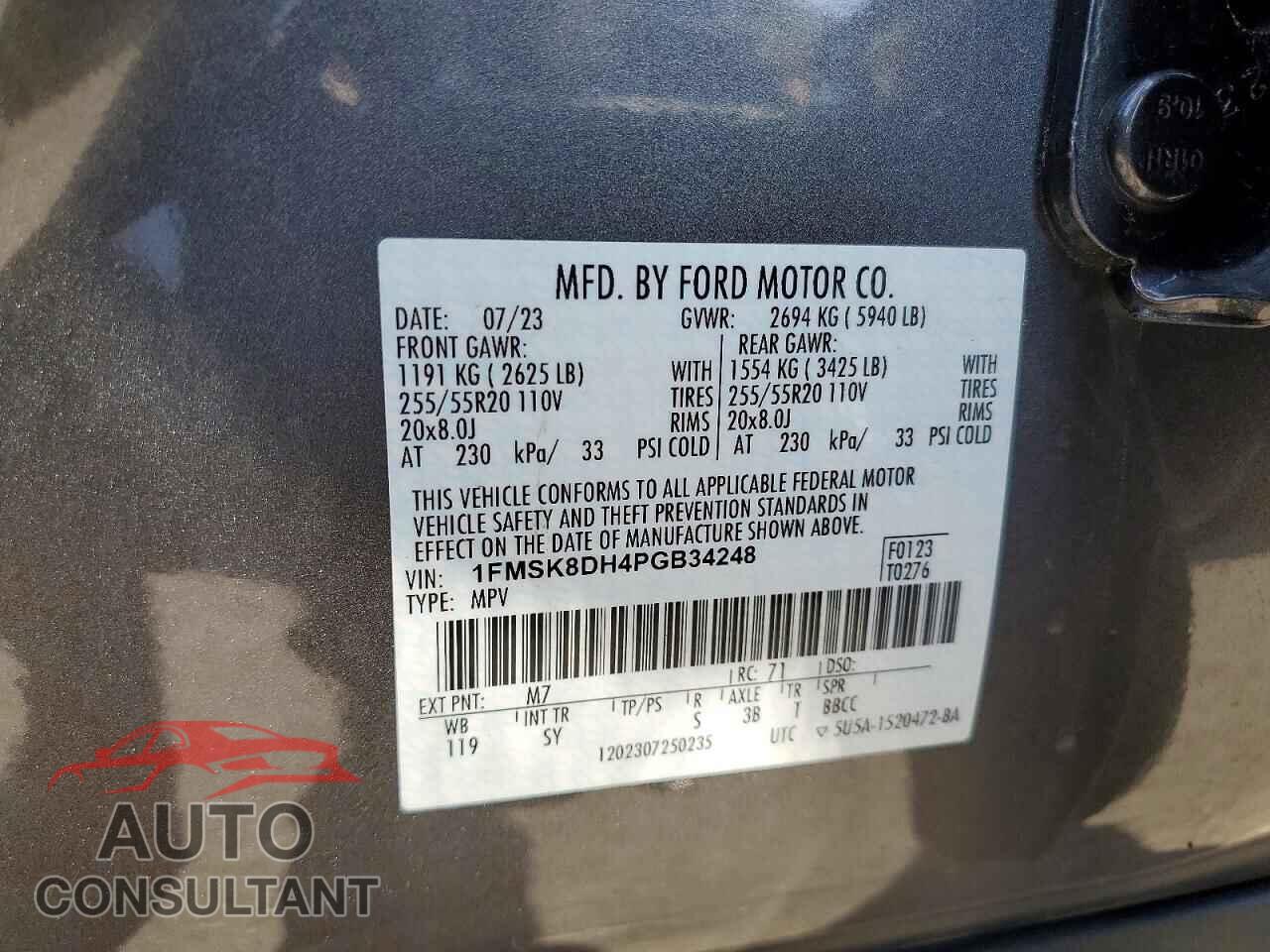 FORD EXPLORER 2023 - 1FMSK8DH4PGB34248