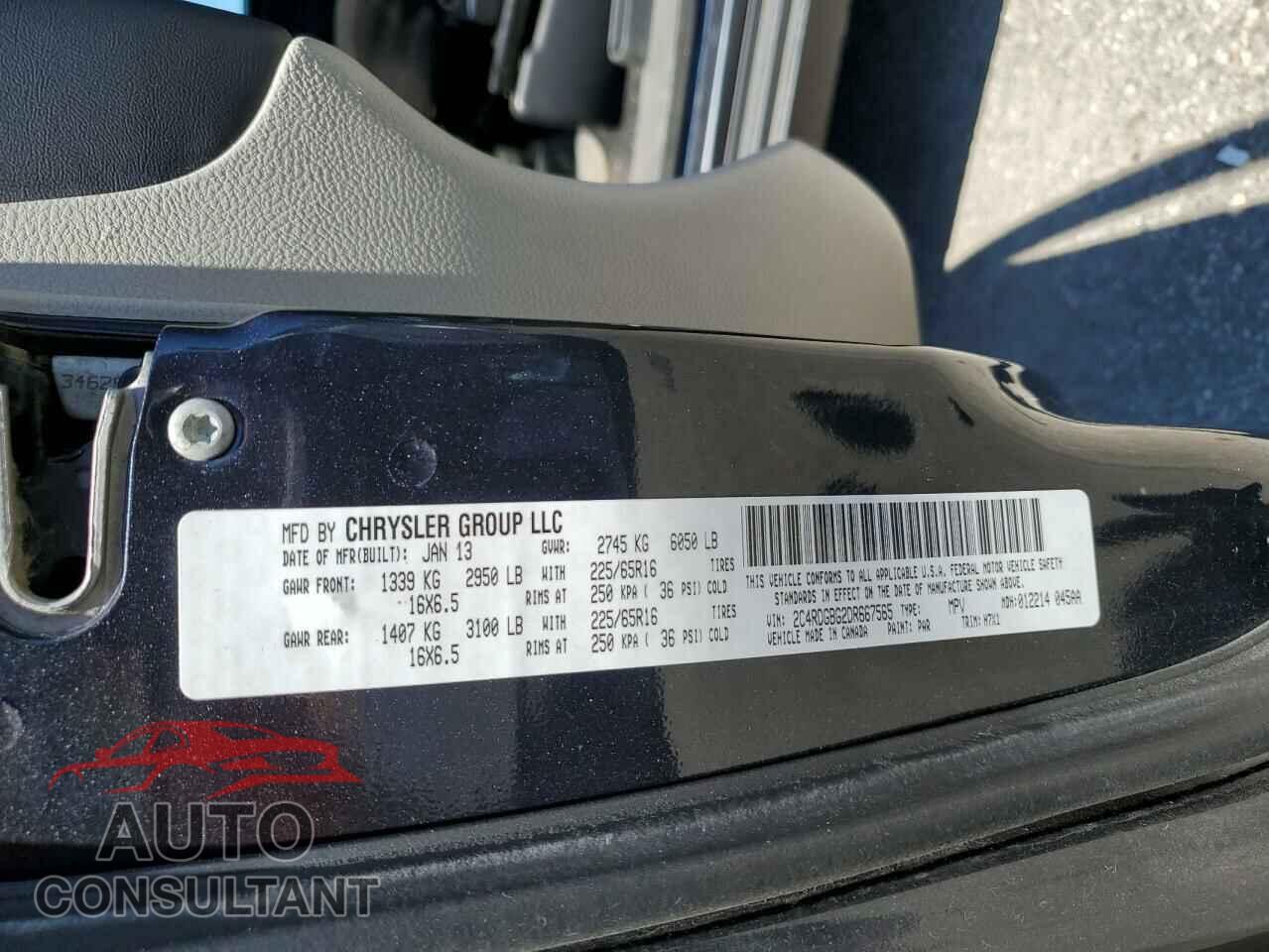 DODGE CARAVAN 2013 - 2C4RDGBG2DR667565