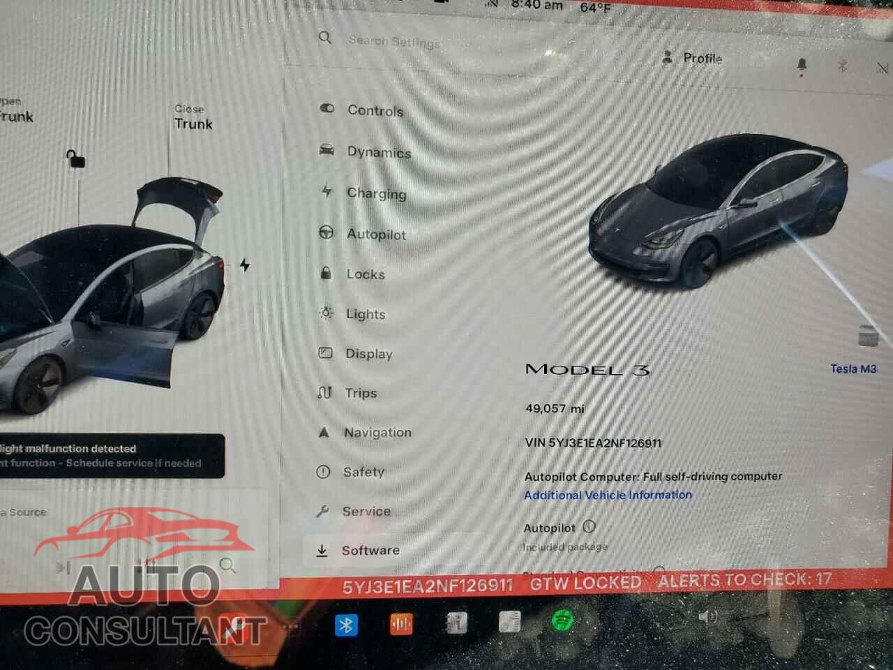 TESLA MODEL 3 2022 - 5YJ3E1EA2NF126911