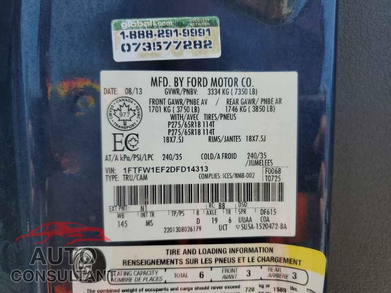 FORD F-150 2013 - 1FTFW1EF2DFD14313