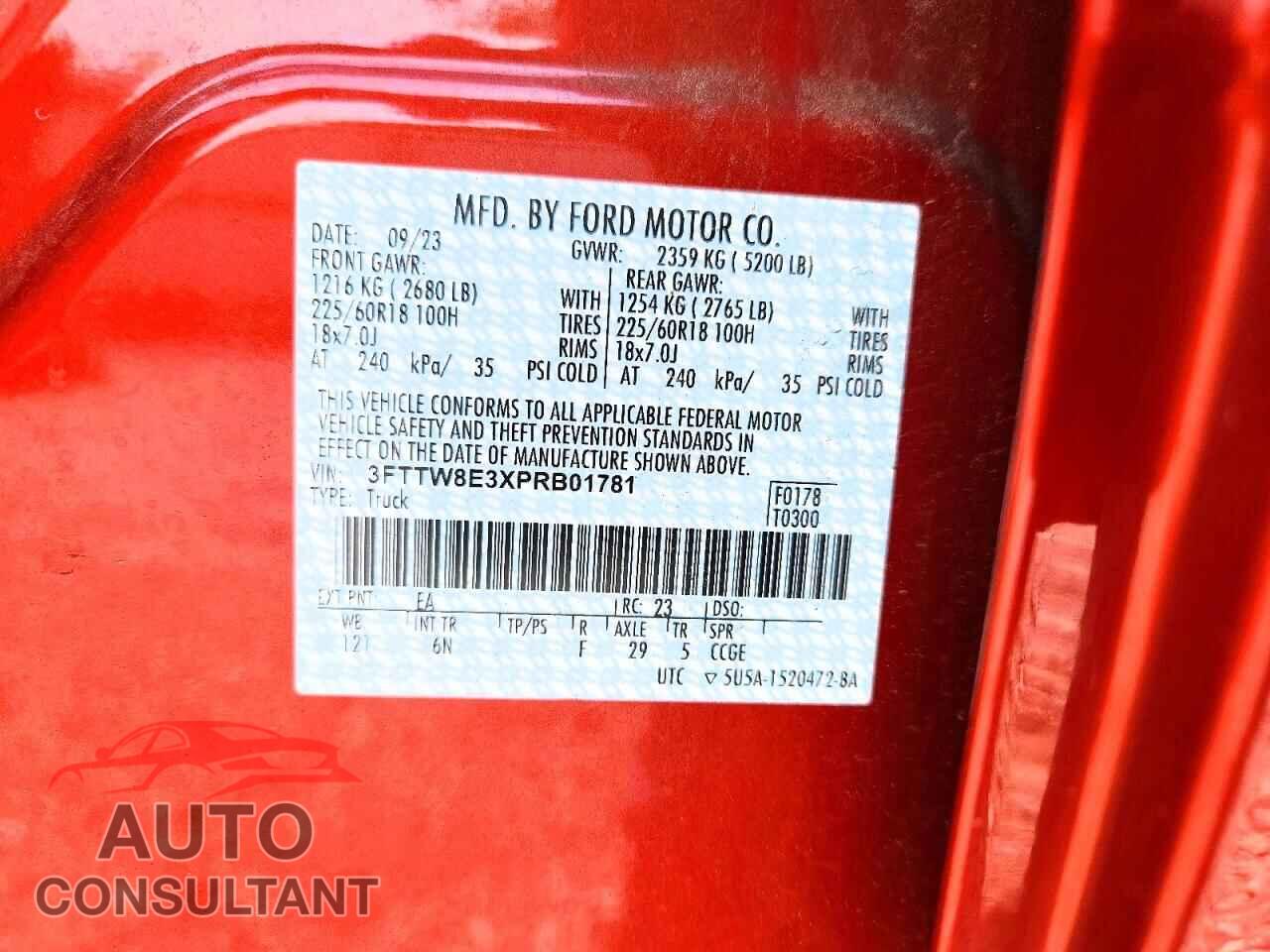 FORD MAVERICK 2023 - 3FTTW8E3XPRB01781