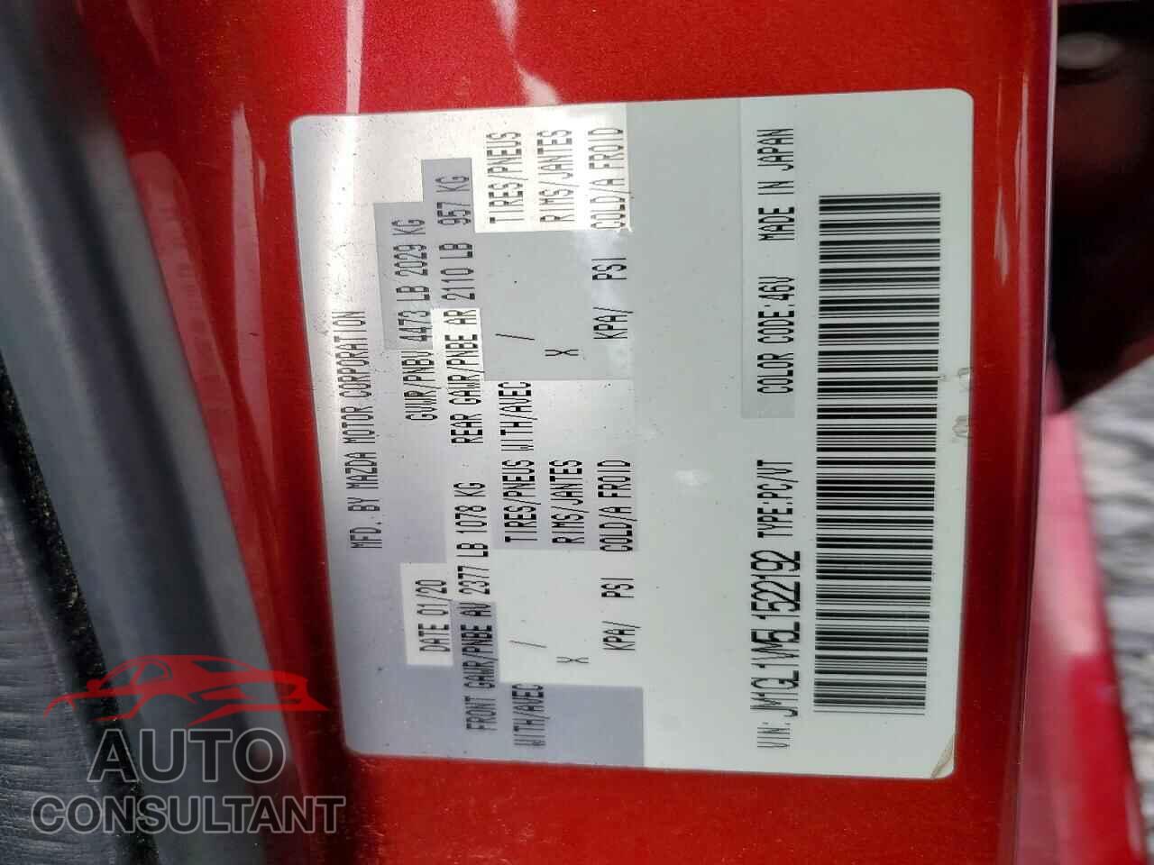 MAZDA 6 2020 - JM1GL1VM5L1522192