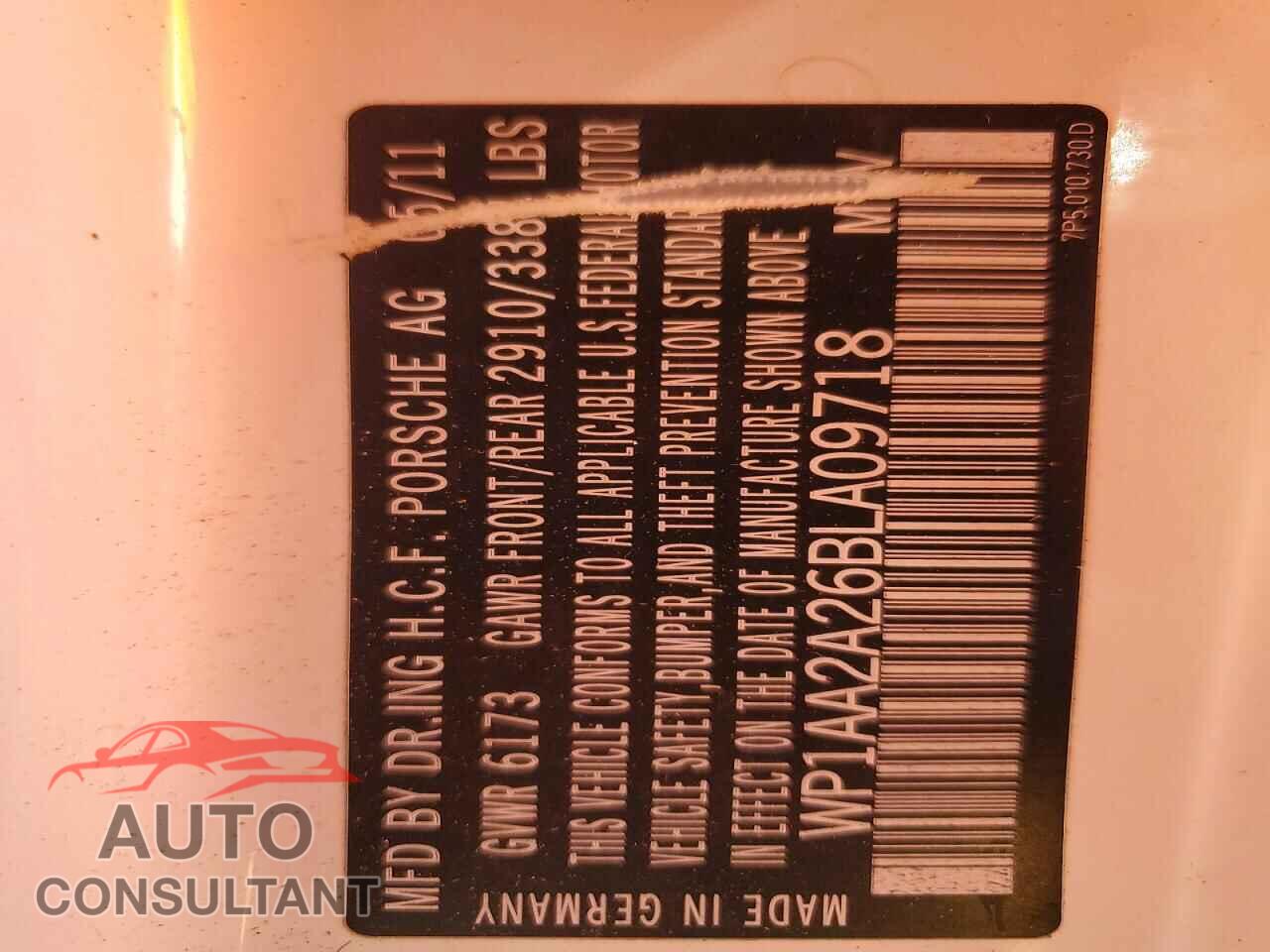 PORSCHE CAYENNE 4D 2011 - WP1AA2A26BLA09718
