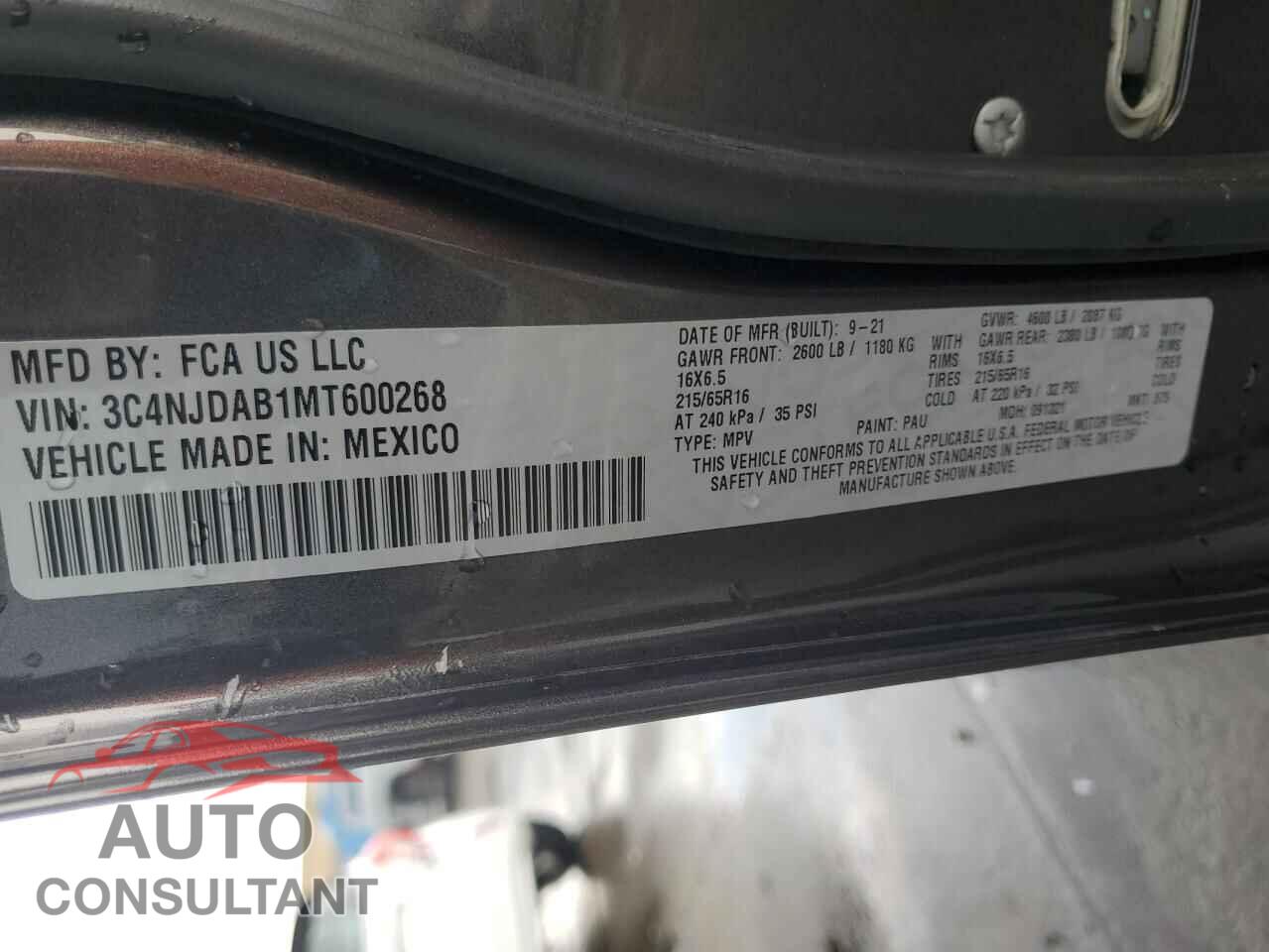 JEEP COMPASS 2021 - 3C4NJDAB1MT600268