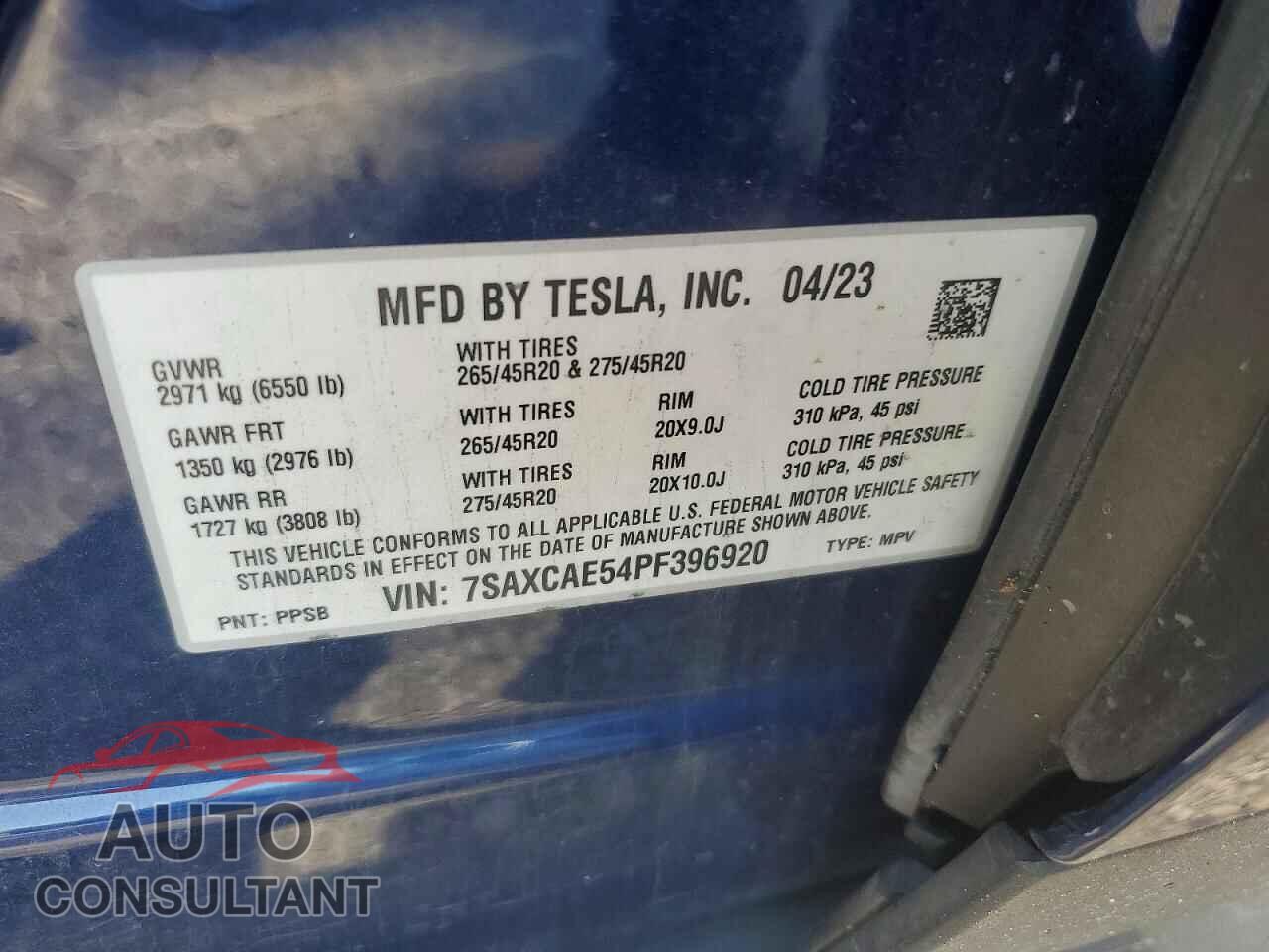 TESLA MODEL X 2023 - 7SAXCAE54PF396920