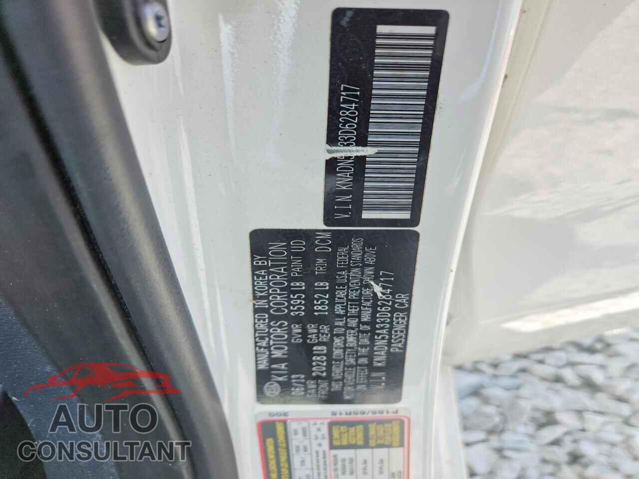 KIA RIO 2013 - KNADN5A33D6284717