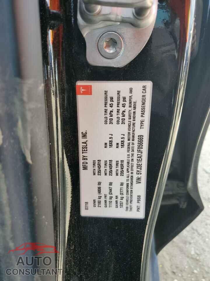 TESLA MODEL 3 2018 - 5YJ3E1EA7JF056669