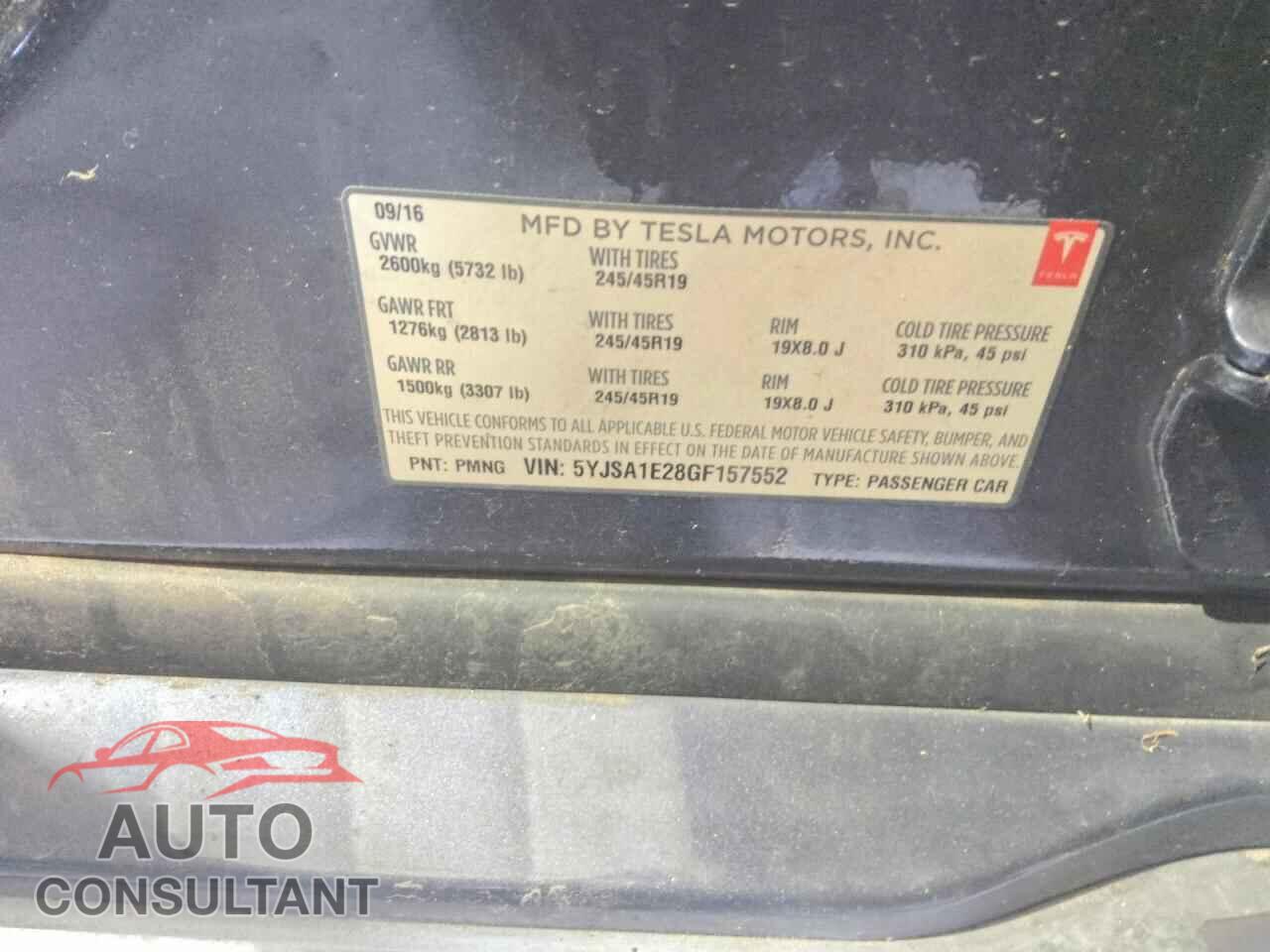 TESLA MODEL S 2016 - 5YJSA1E28GF157552