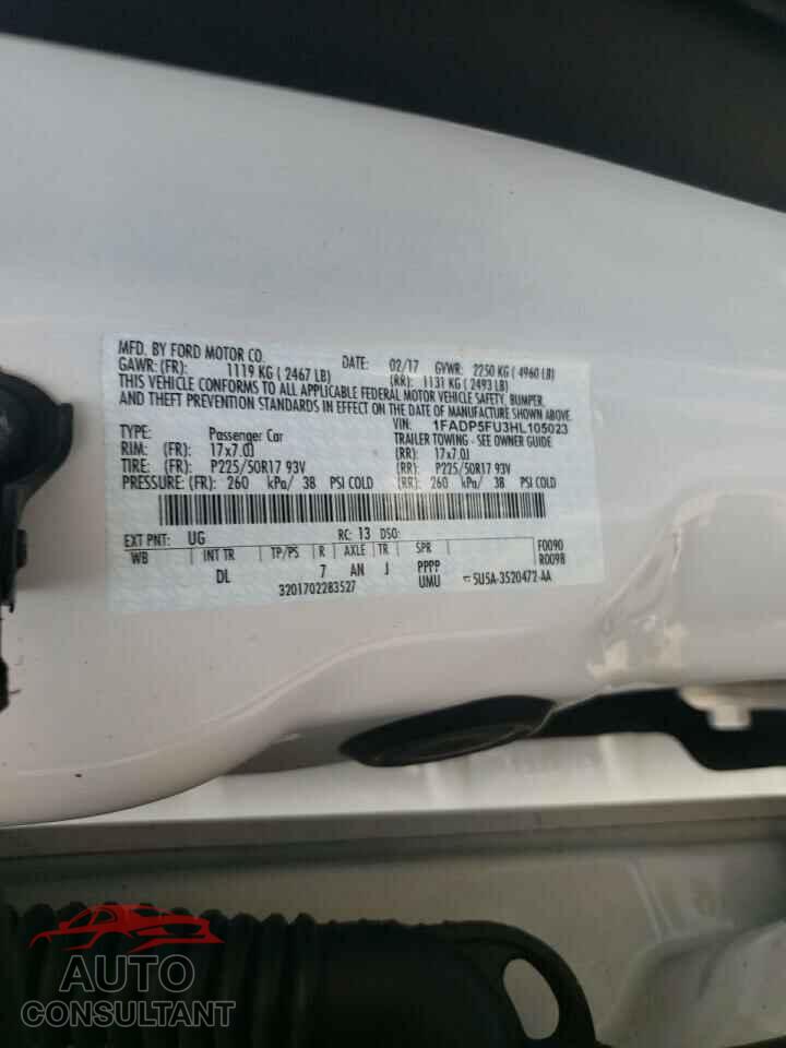 FORD CMAX 2017 - 1FADP5FU3HL105023