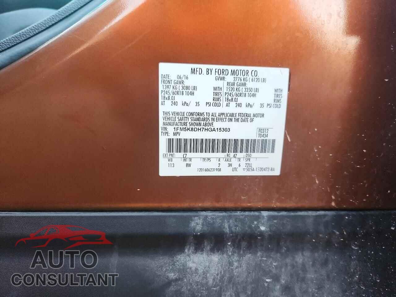FORD EXPLORER 2017 - 1FM5K8DH7HGA15303
