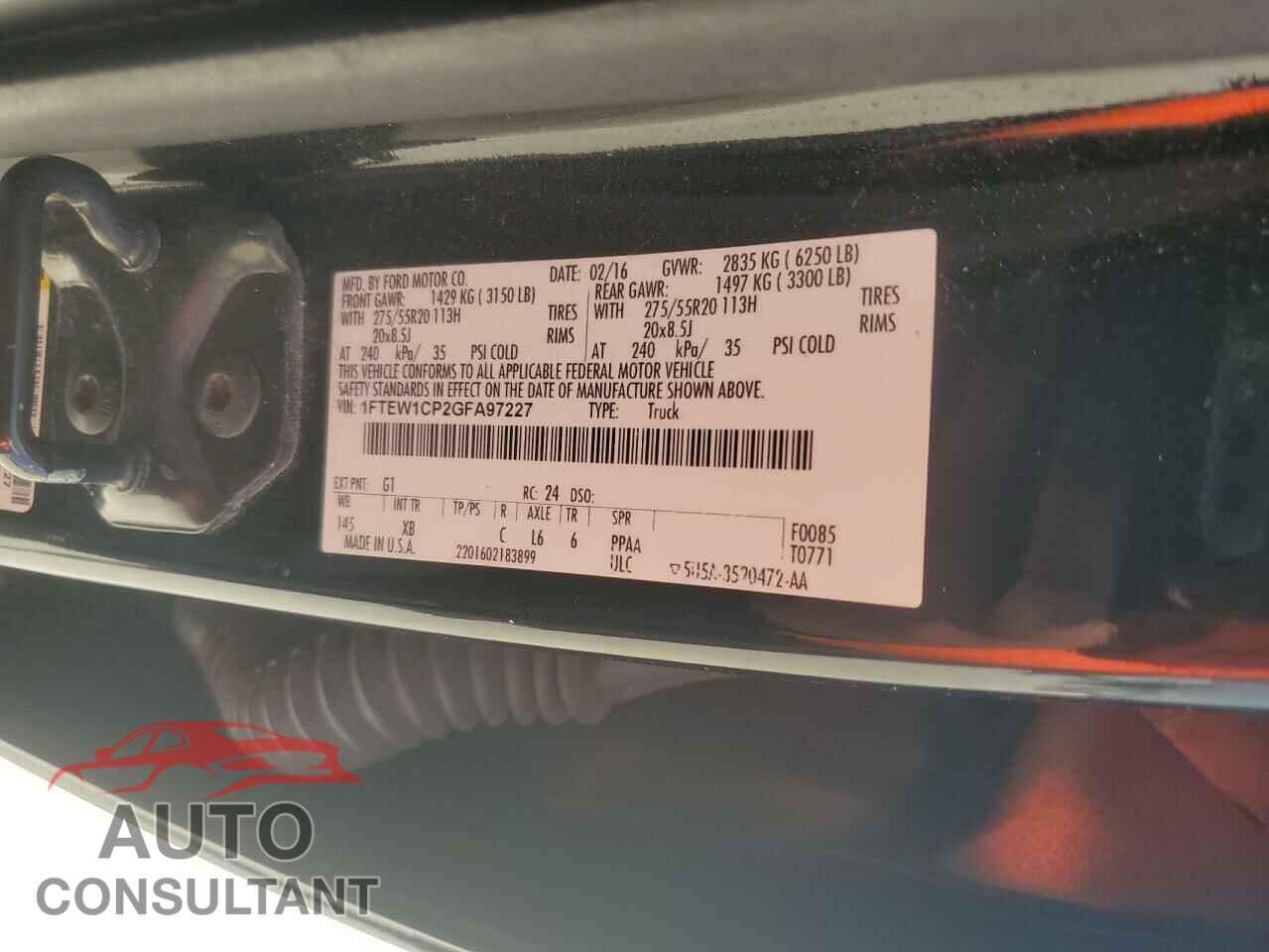 FORD F-150 2016 - 1FTEW1CP2GFA97227