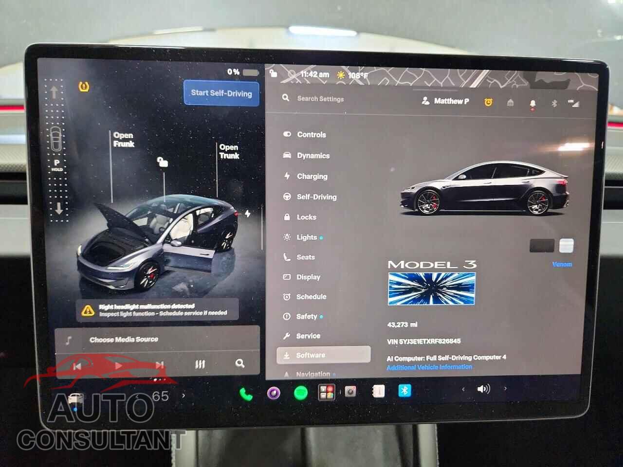 TESLA MODEL 3 2024 - 5YJ3E1ETXRF826845