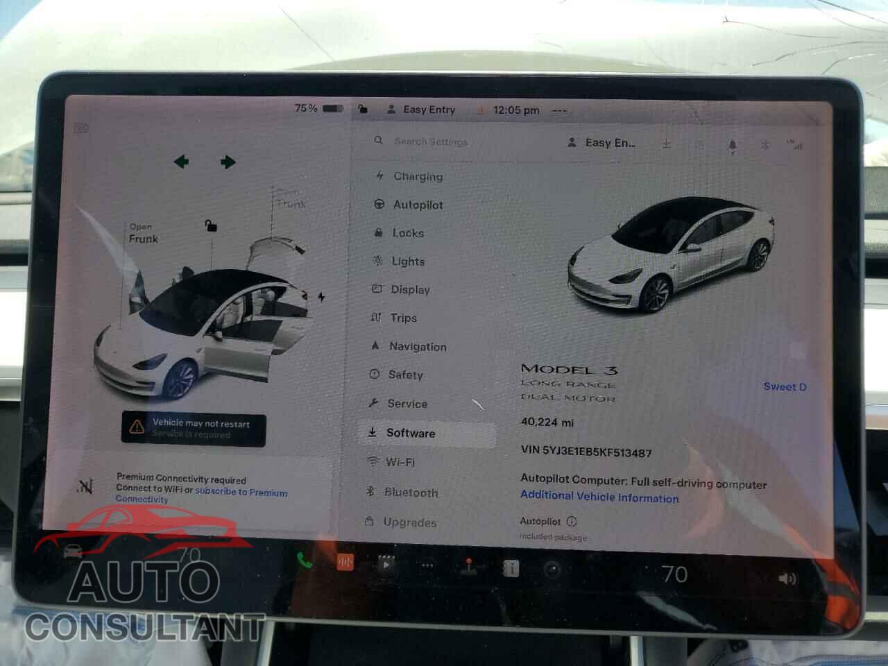 TESLA MODEL 3 2019 - 5YJ3E1EB5KF513487