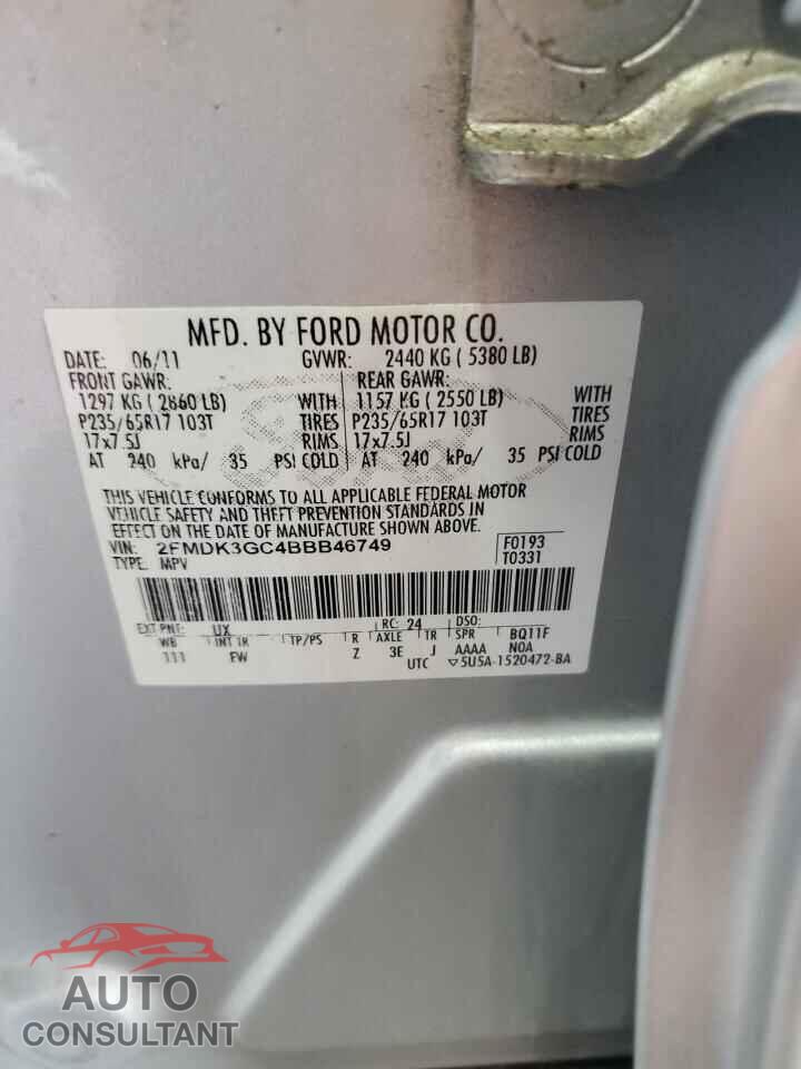 FORD EDGE 2011 - 2FMDK3GC4BBB46749