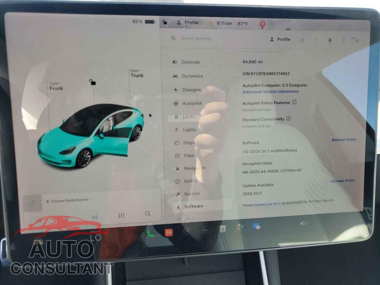 TESLA MODEL 3 2019 - 5YJ3E1EA9KF314952