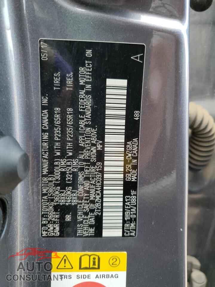 LEXUS RX350 2017 - 2T2BZMCA4HC097159