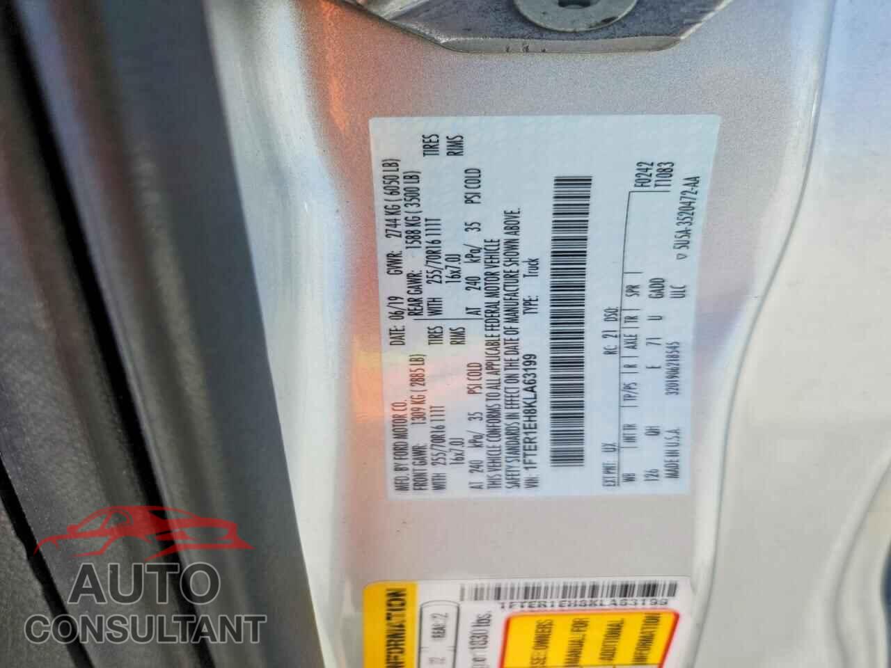 FORD RANGER 2019 - 1FTER1EH8KLA63199