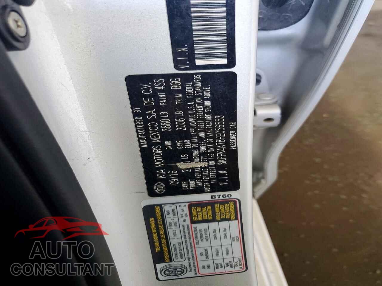 KIA FORTE 2017 - 3KPFK4A78HE056553