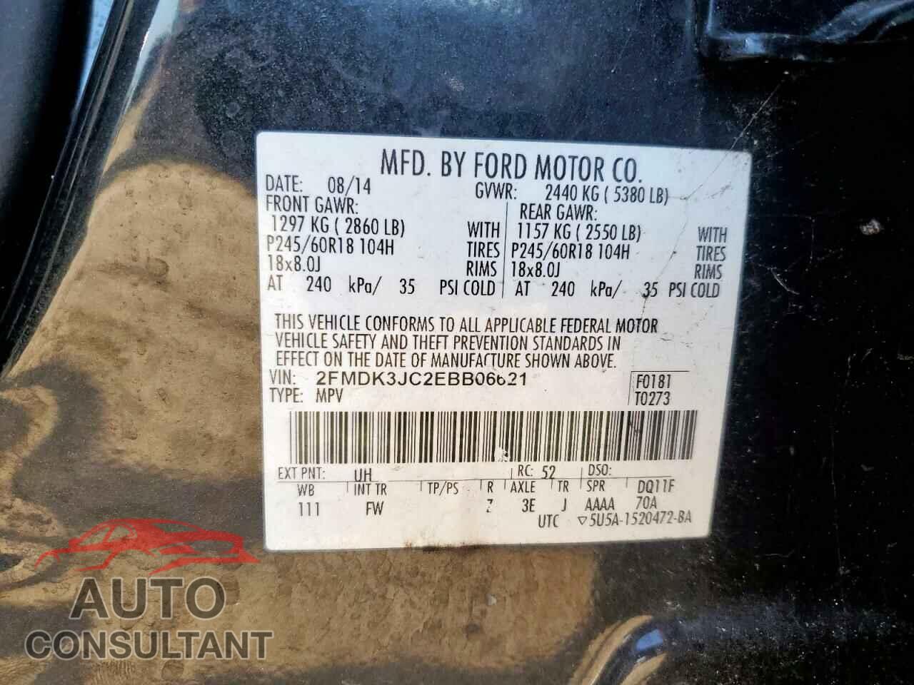 FORD EDGE 2014 - 2FMDK3JC2EBB06621