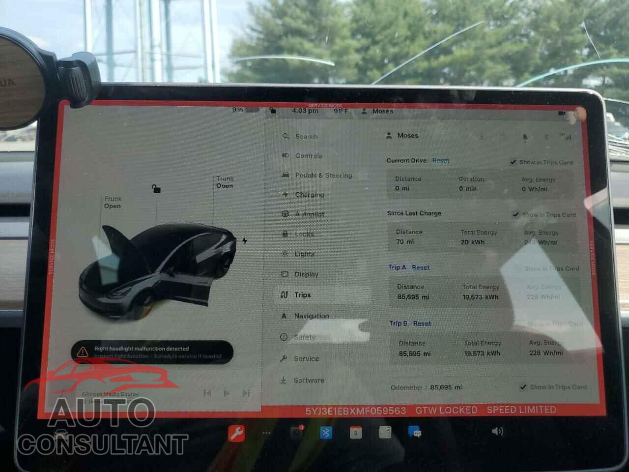 TESLA MODEL 3 2021 - 5YJ3E1EBXMF059563