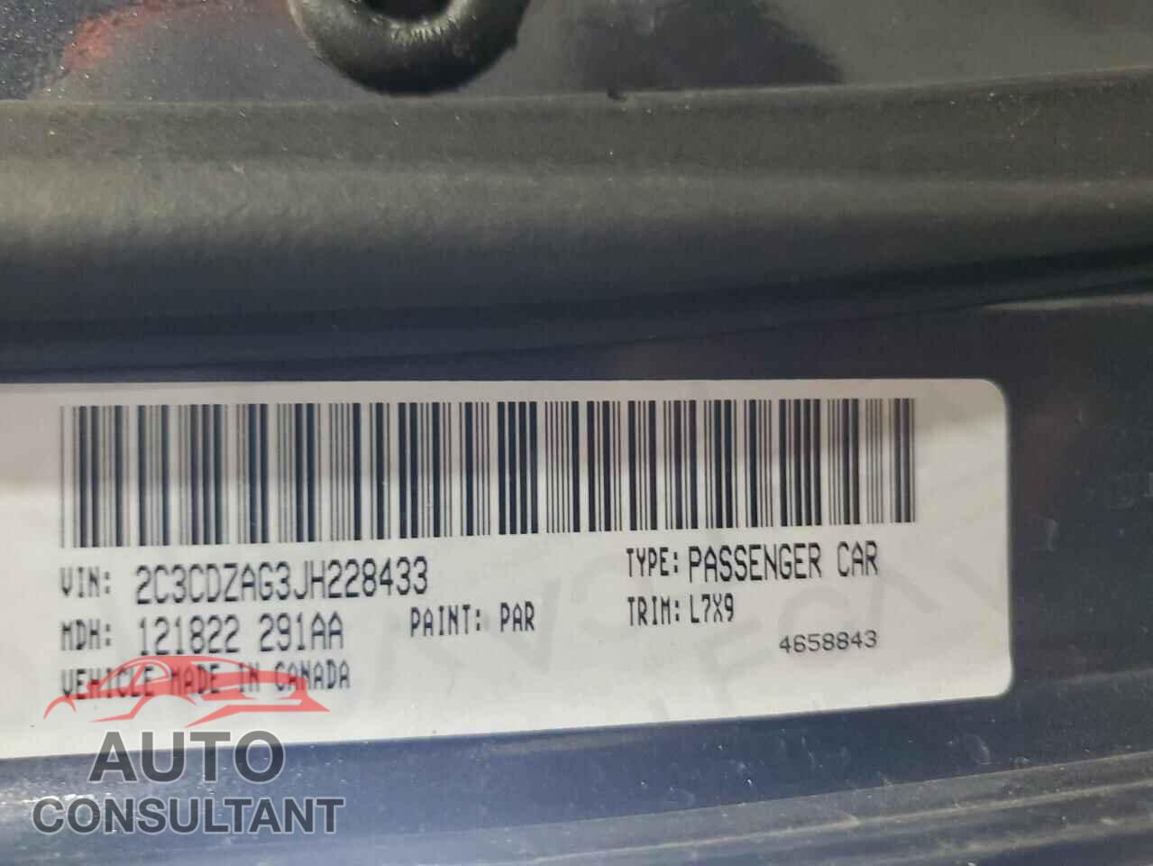 DODGE CHALLENGER 2018 - 2C3CDZAG3JH228433