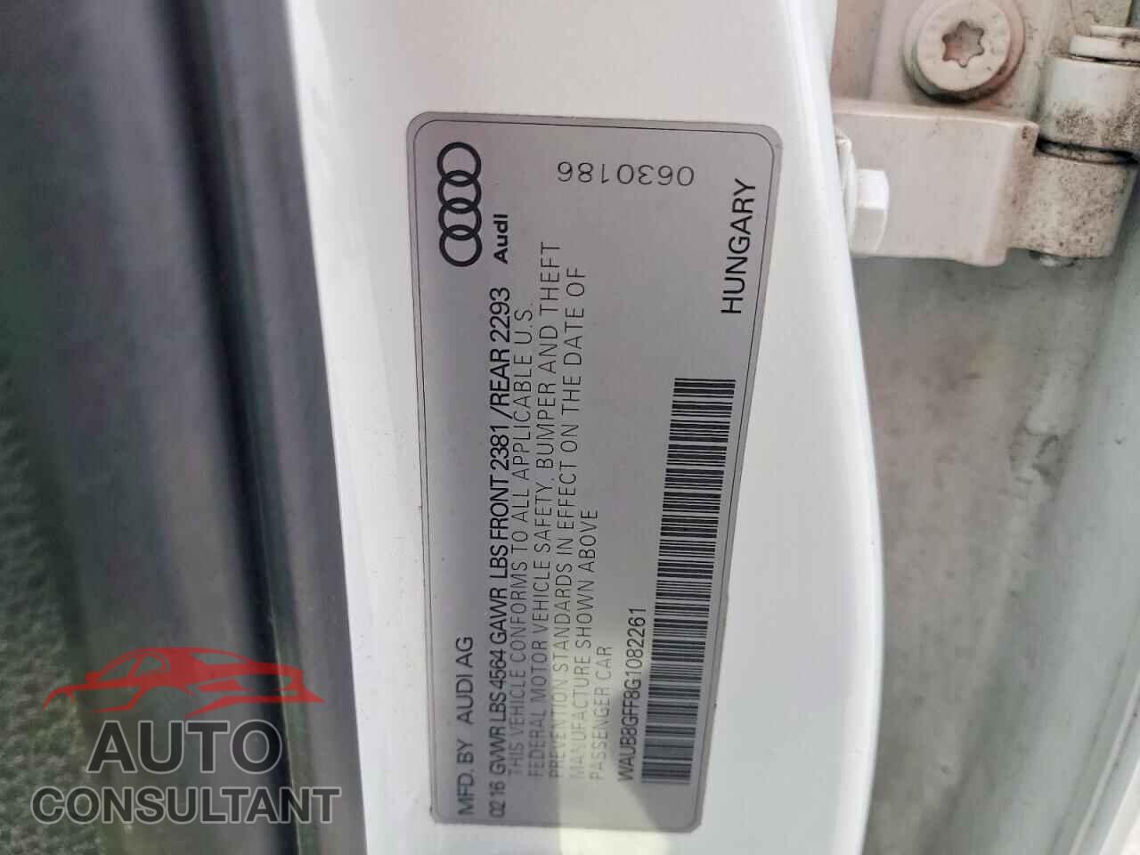 AUDI A3 2016 - WAUB8GFF8G1082261