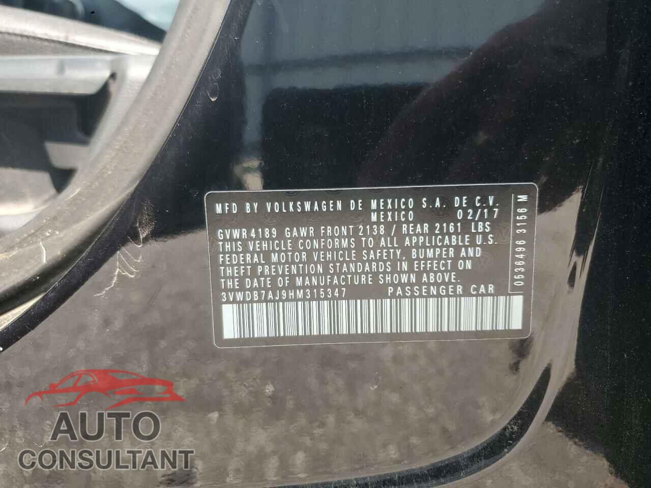 VOLKSWAGEN JETTA 2017 - 3VWDB7AJ9HM315347