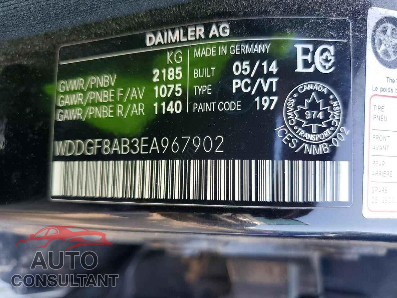 MERCEDES-BENZ C-CLASS 2014 - WDDGF8AB3EA967902