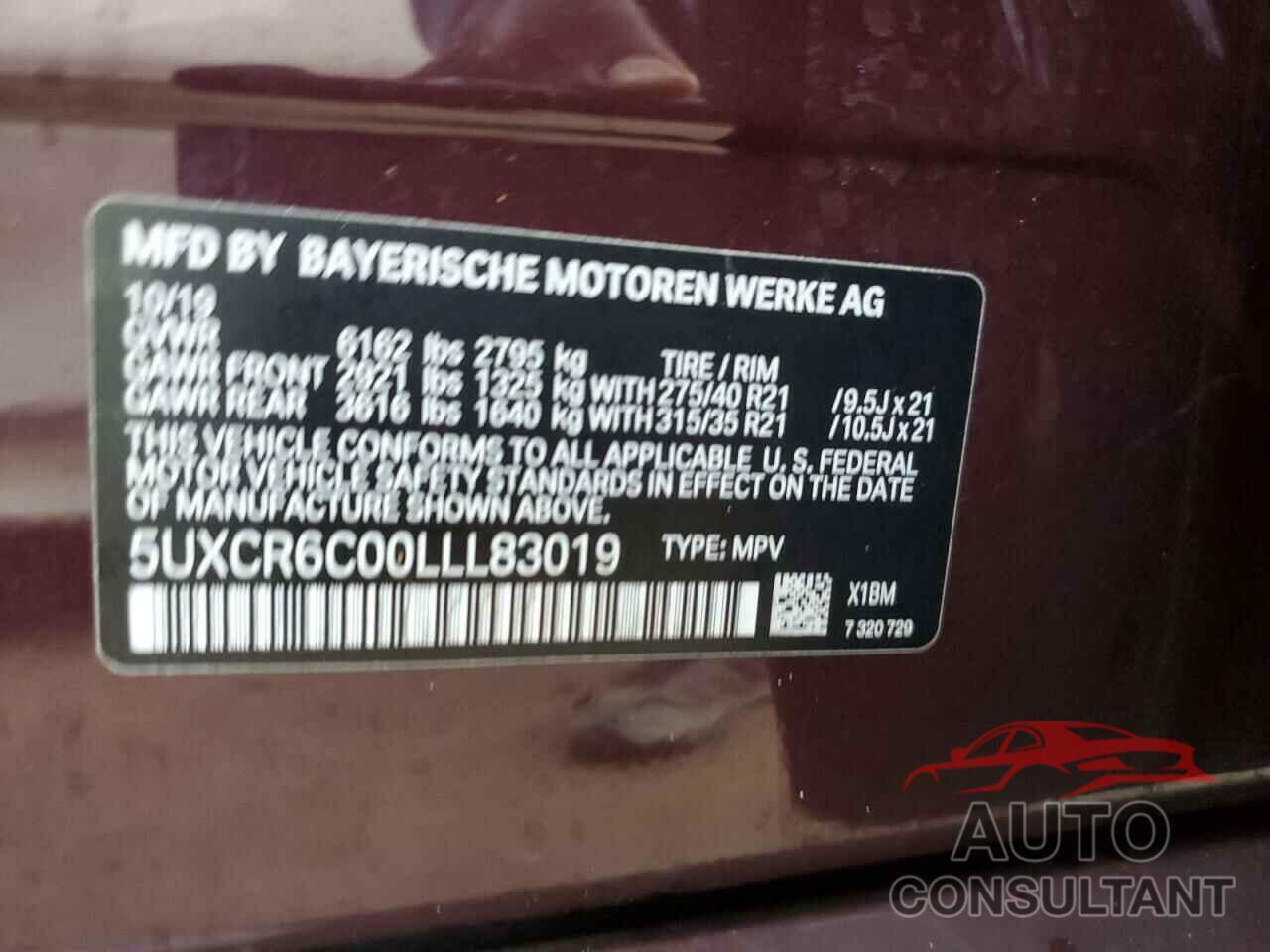 BMW X5 2020 - 5UXCR6C00LLL83019