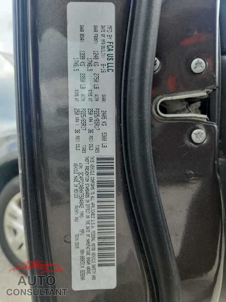 DODGE JOURNEY 2017 - 3C4PDCABXHT504042