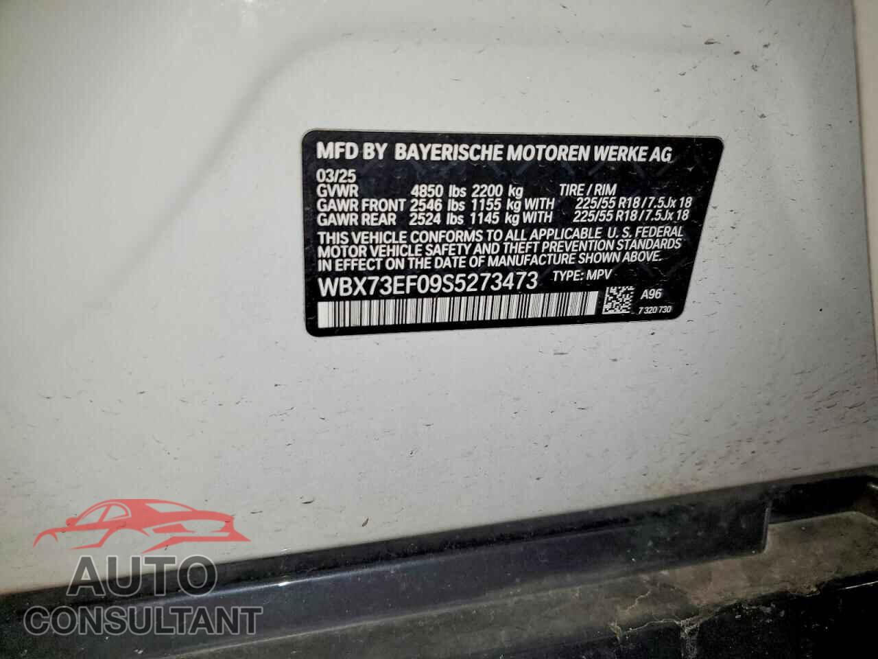 BMW X1 2025 - WBX73EF09S5273473