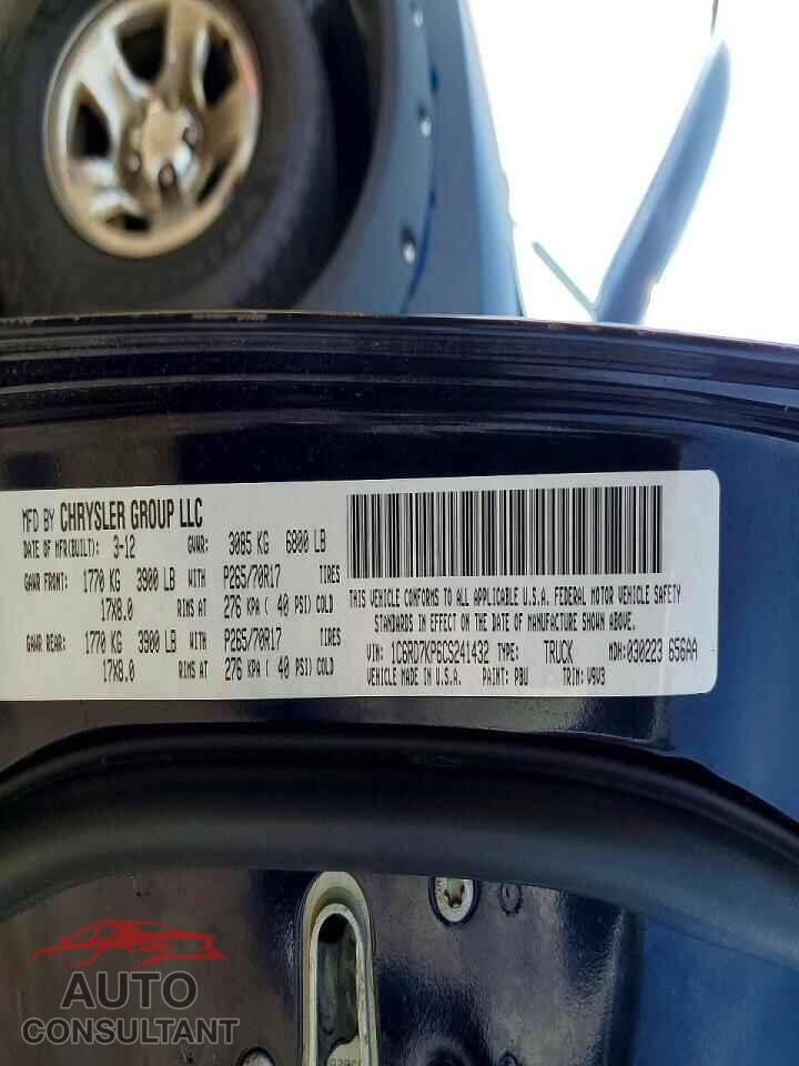 DODGE RAM 1500 2012 - 1C6RD7KP6CS241432