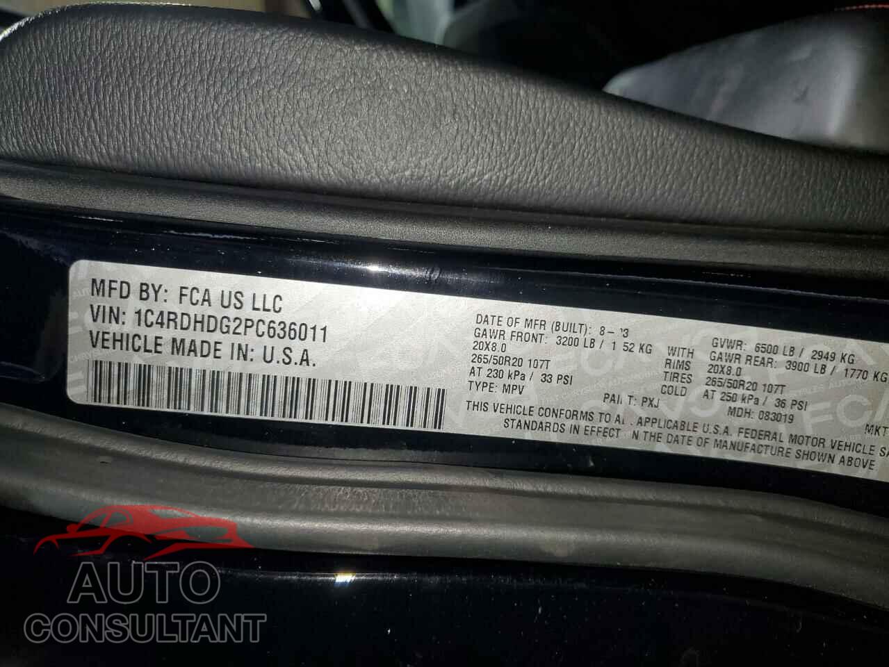 DODGE DURANGO 2023 - 1C4RDHDG2PC636011