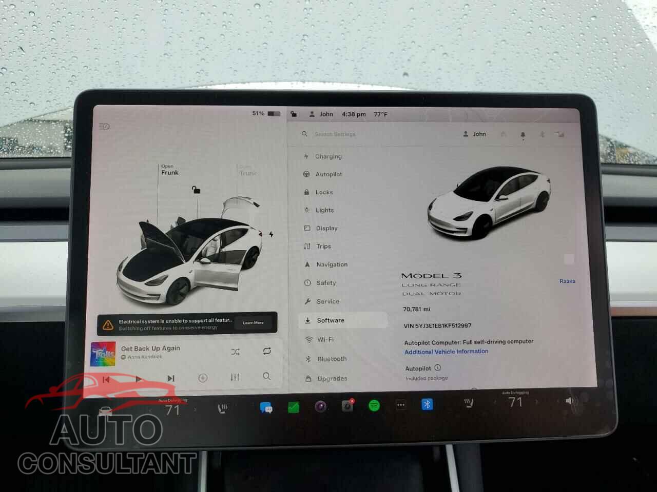 TESLA MODEL 3 2019 - 5YJ3E1EB1KF512997