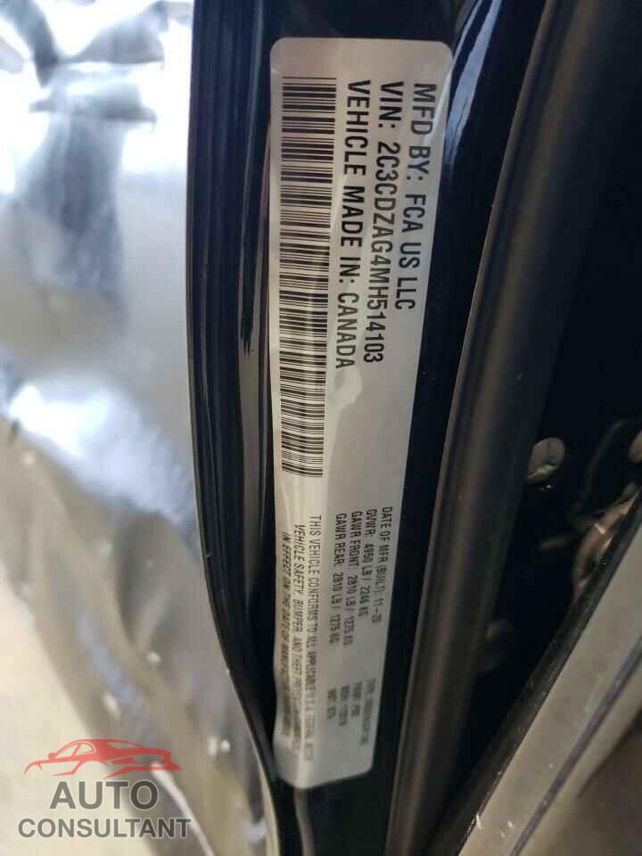 DODGE CHALLENGER 2021 - 2C3CDZAG4MH514103